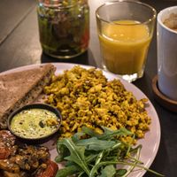 Tofu scramble at Vegan Inspiratsioon in Tallinn