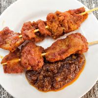 satay superlicious, highly recommend at Come On Veggie Cafe in Kuching