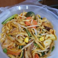 Mee Goreng ~ on the sweet side ~ flat noodle ~ (Grab Food) at Kiat Lim Vegetarian Food 吉林素食 in Northeast Singapore