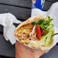 Vegan falafel and cauliflower wrap at Möllans Falafel in Malmo