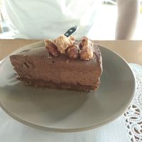 Vegan chocolate mousse at Romeow Cat Bistrot in Rome