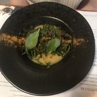 Seaweed pasta  at Romeow Cat Bistrot in Rome