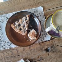 Coffe and Cherry Crostata🍒 at Romeow Cat Bistrot in Rome