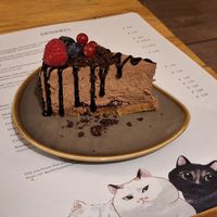 The chocolate cake at Romeow Cat Bistrot in Rome
