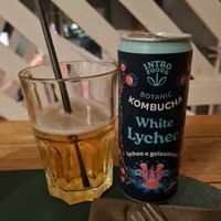 Jasmin kombucha at Romeow Cat Bistrot in Rome