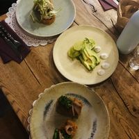 Jackfruit and tofu mains at Romeow Cat Bistrot in Rome