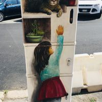 Outside at Romeow Cat Bistrot in Rome