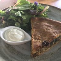 Savory pie at Romeow Cat Bistrot in Rome