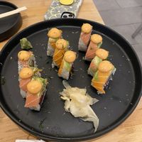 Rainbow roll at Beyond Sushi in New York City