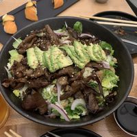 Applewood Smoked Oyster Mushroom salad  at Beyond Sushi in New York City