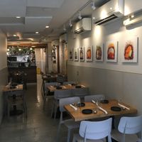 Inside venue--much roomier than before, at Beyond Sushi in New York City