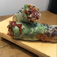 Spicy Shroom Rice Paper Wrap at Beyond Sushi in New York City