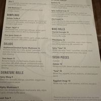 Menu  at Beyond Sushi in New York City