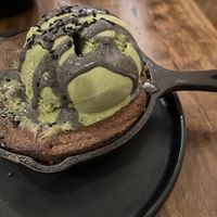 Dessert cookie with avocado ice cream  at Beyond Sushi in New York City