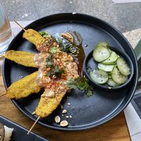 Satay skewers  at Beyond Sushi in New York City