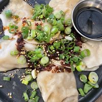 “Beef” dumplings  at Beyond Sushi in New York City
