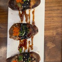 Eggplant nigiri—yum  at Beyond Sushi in New York City