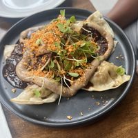 Vegan-Shiitake Truffle dumplings  at Beyond Sushi in New York City