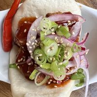 Fried chick’n bao  at Beyond Sushi in New York City