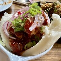 Fried chick’n bao  at Beyond Sushi in New York City