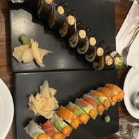 rainbow roll and jackfruit special roll  at Beyond Sushi in New York City