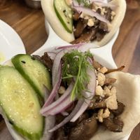 Smoked oyster mushroom bao   at Beyond Sushi in New York City