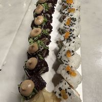 Mighty mushroom roll and Philadelphia roll  at Beyond Sushi in New York City