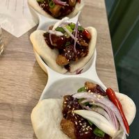 Bao buns (delicious & spicy)  at Beyond Sushi in New York City