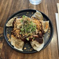 Shiitake Truffle Dumplings 10000/10 suggest!  at Beyond Sushi in New York City