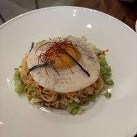 chili noodles (with yo egg egg!!!)  at Beyond Sushi in New York City