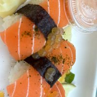 Vegan salmon rolls  at Beyond Sushi in New York City