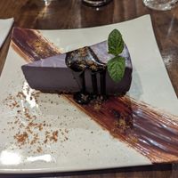 Ube cheesecake at Beyond Sushi in New York City