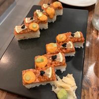 Spicy ”salmon” sushi  at Beyond Sushi in New York City
