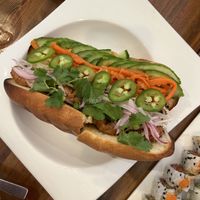 Chicken banh mi  at Beyond Sushi in New York City