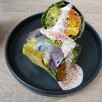 Rice  paper wrap: curry flower at Beyond Sushi in New York City