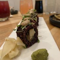 Spicy shroom sushi at Beyond Sushi in New York City