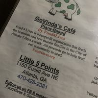 Location and mission!! We love!!  at Govinda's Cafe in Atlanta