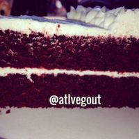vegan red velvet cake  at Govinda's Cafe in Atlanta