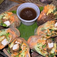 summer rolls with tofu   at Mezzanine in Tulum