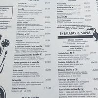 Menu at Ikaro Cafe in Santa Marta