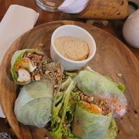 dry, not freshly made vietnamese spring rolls, not good! at Ikaro Cafe in Santa Marta
