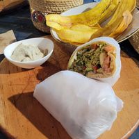 Abdullahs Falafel Wrap at Ikaro Cafe in Santa Marta