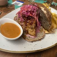Vegan steak sandwich   at Ikaro Cafe in Santa Marta