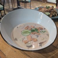 Thai coconut soup at Ikaro Cafe in Santa Marta