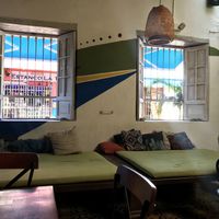 Lie down if you want and your hip enough. Might make a mess though on the mattress! at Ikaro Cafe in Santa Marta