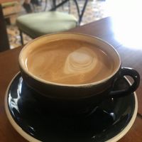 Mmmmm... café latte   at Ikaro Cafe in Santa Marta