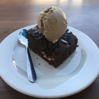 This is a serious brownie ! at Ikaro Cafe in Santa Marta