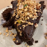 Vegan brownie  at Kafe Botanika in San Sebastian