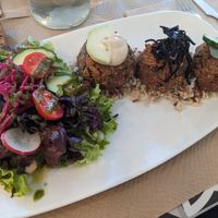 Vegan meatballs at Kafe Botanika in San Sebastian