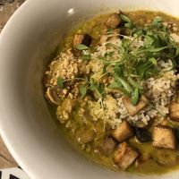 The curry was really good   at Kafe Botanika in San Sebastian